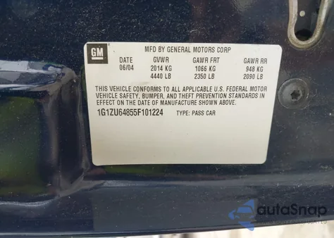 2005 Chevrolet Malibu Maxx Lt из США, поврежденный, VIN 1G1ZU64855F101224